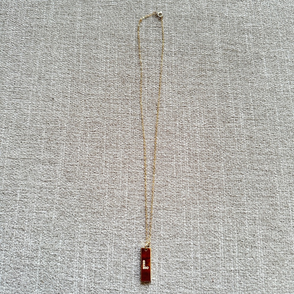 True By Kristy Gold Filled Pave Initial "L" Tag Necklace 18"